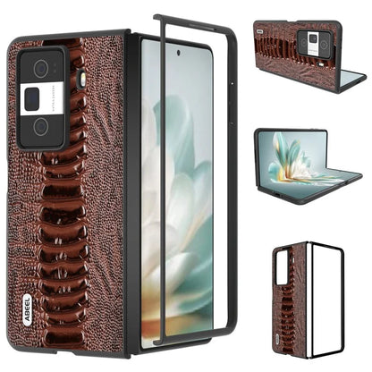 ABEEL For Honor Magic Vs3 5G Case Crocodile Texture Genuine Cow Leather Back Cover