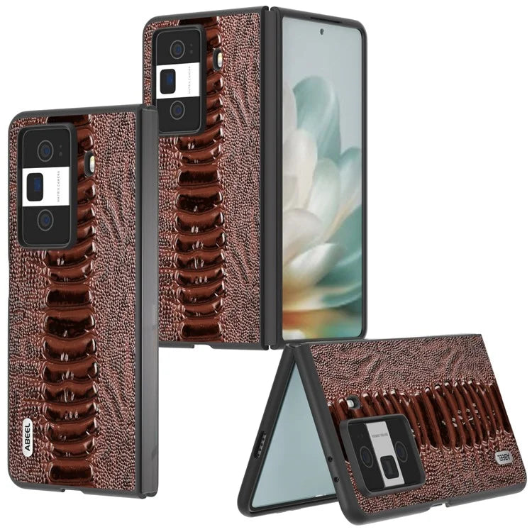 ABEEL For Honor Magic Vs3 5G Case Crocodile Texture Genuine Cow Leather Back Cover
