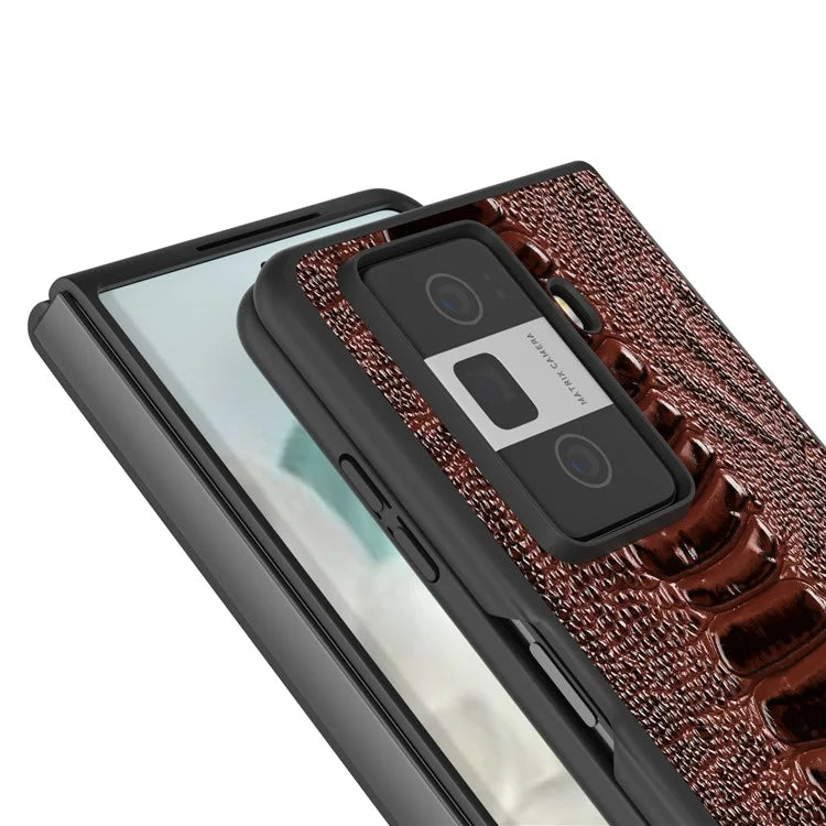 ABEEL For Honor Magic Vs3 5G Case Crocodile Texture Genuine Cow Leather Back Cover