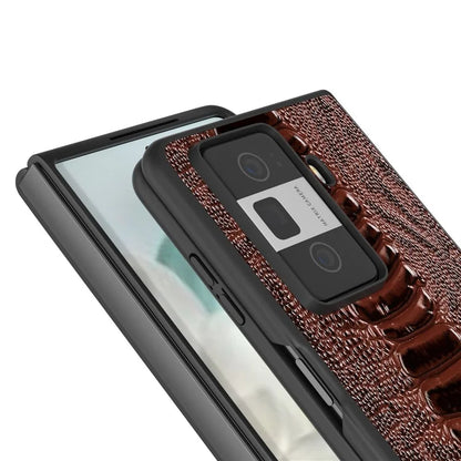 ABEEL For Honor Magic Vs3 5G Case Crocodile Texture Genuine Cow Leather Back Cover