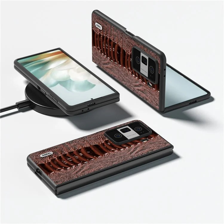 ABEEL For Honor Magic Vs3 5G Case Crocodile Texture Genuine Cow Leather Back Cover