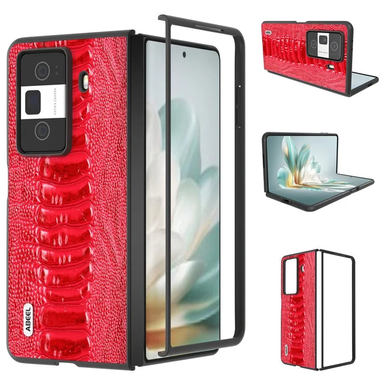 ABEEL For Honor Magic Vs3 5G Case Crocodile Texture Genuine Cow Leather Back Cover