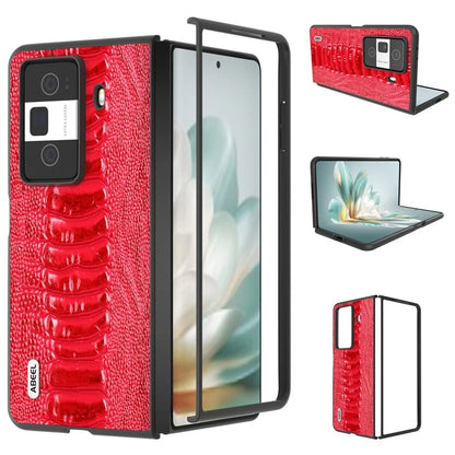 ABEEL For Honor Magic Vs3 5G Case Crocodile Texture Genuine Cow Leather Back Cover