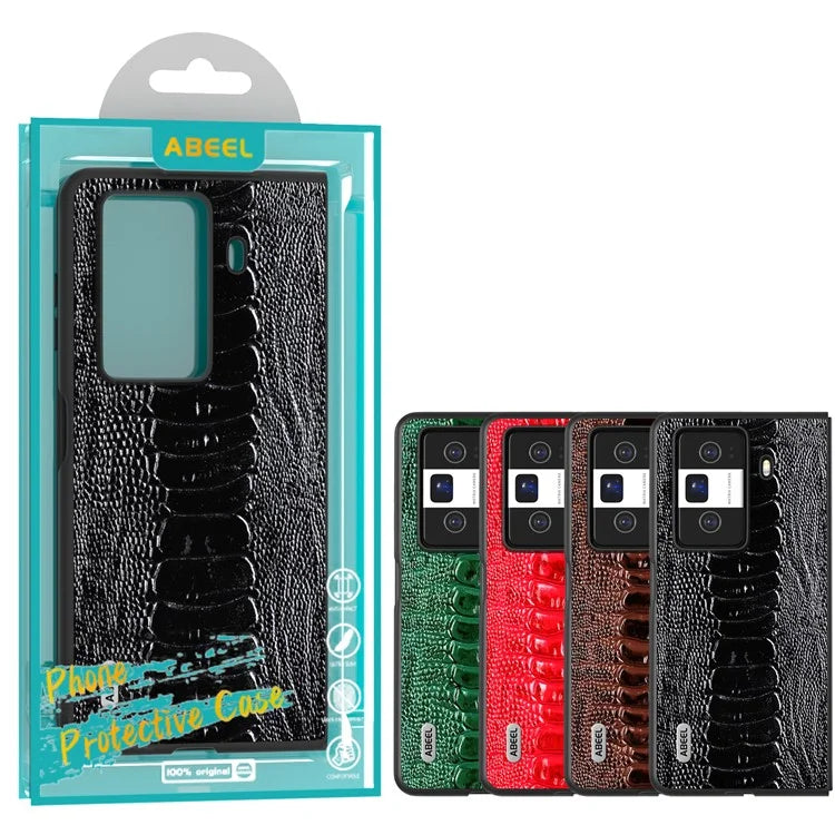 ABEEL For Honor Magic Vs3 5G Case Crocodile Texture Genuine Cow Leather Back Cover