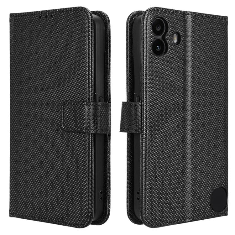 For Nothing CMF Phone 1 Case PU Leather Diamond Texture Shockproof Phone Cover