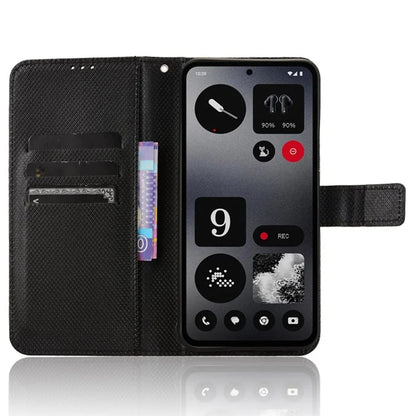 For Nothing CMF Phone 1 Case PU Leather Diamond Texture Shockproof Phone Cover
