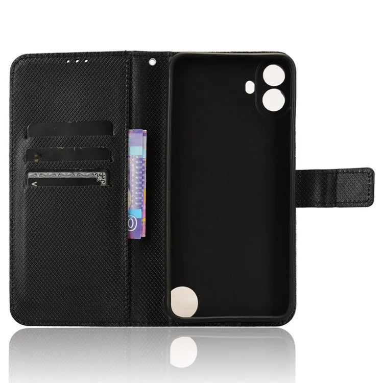 For Nothing CMF Phone 1 Case PU Leather Diamond Texture Shockproof Phone Cover