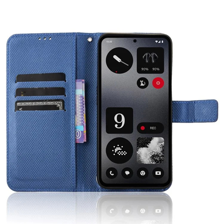 For Nothing CMF Phone 1 Case PU Leather Diamond Texture Shockproof Phone Cover