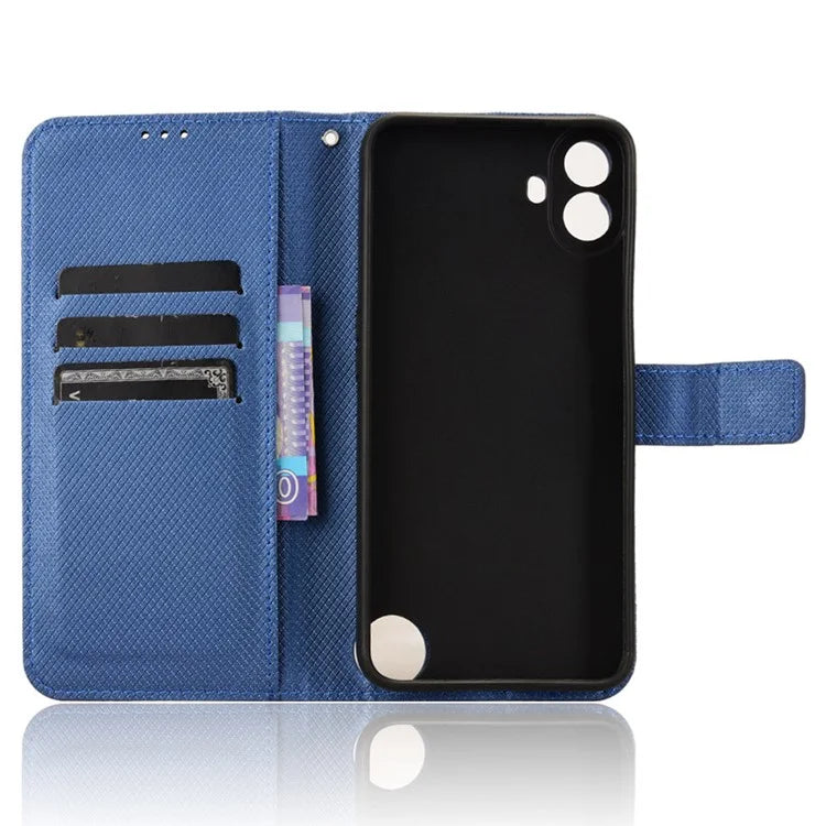 For Nothing CMF Phone 1 Case PU Leather Diamond Texture Shockproof Phone Cover