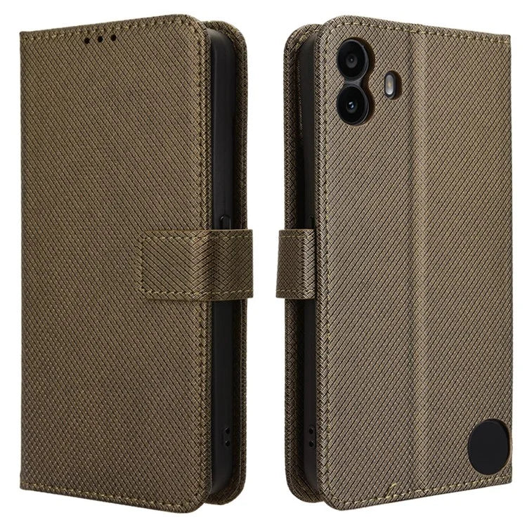 For Nothing CMF Phone 1 Case PU Leather Diamond Texture Shockproof Phone Cover