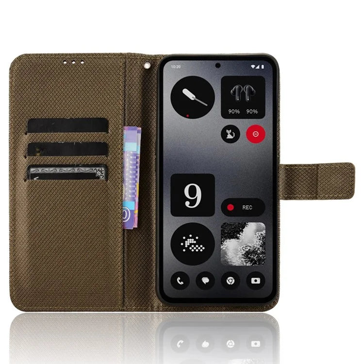 For Nothing CMF Phone 1 Case PU Leather Diamond Texture Shockproof Phone Cover