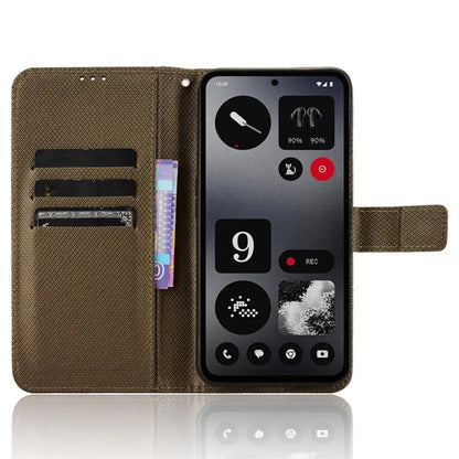 For Nothing CMF Phone 1 Case PU Leather Diamond Texture Shockproof Phone Cover