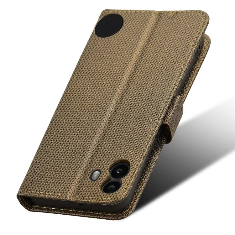 For Nothing CMF Phone 1 Case PU Leather Diamond Texture Shockproof Phone Cover