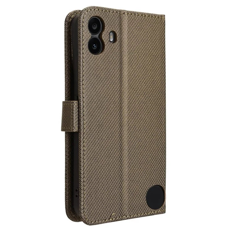 For Nothing CMF Phone 1 Case PU Leather Diamond Texture Shockproof Phone Cover