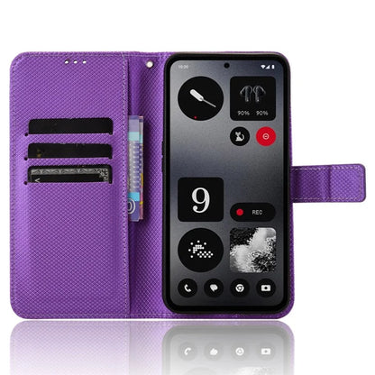 For Nothing CMF Phone 1 Case PU Leather Diamond Texture Shockproof Phone Cover