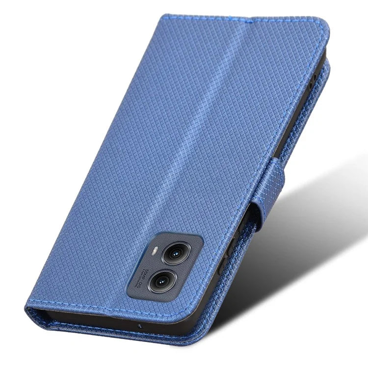 For Motorola Edge (2024) 5G Shockproof Case PU Leather Phone Cover Diamond Texture