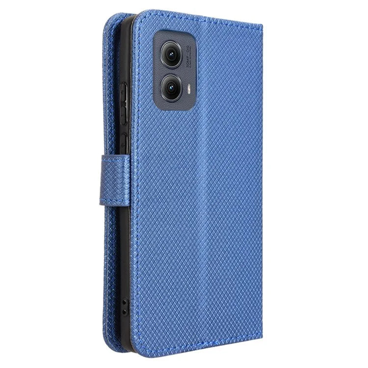 For Motorola Edge (2024) 5G Shockproof Case PU Leather Phone Cover Diamond Texture