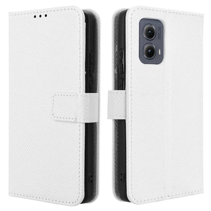 For Motorola Edge (2024) 5G Shockproof Case PU Leather Phone Cover Diamond Texture