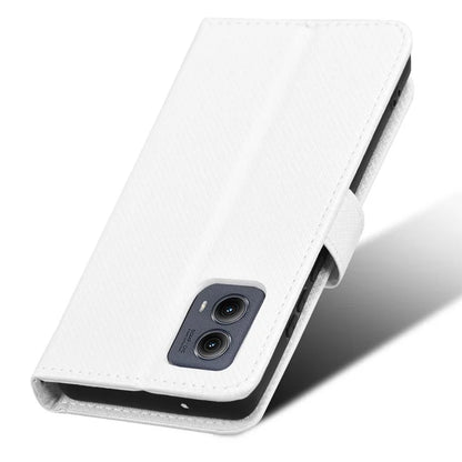 For Motorola Edge (2024) 5G Shockproof Case PU Leather Phone Cover Diamond Texture