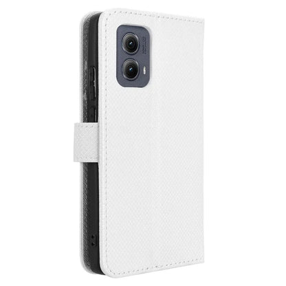 For Motorola Edge (2024) 5G Shockproof Case PU Leather Phone Cover Diamond Texture