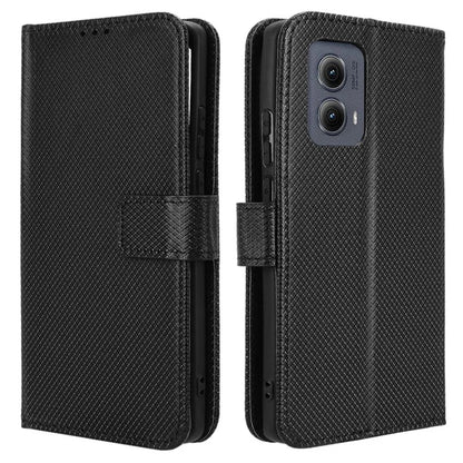 For Motorola Edge (2024) 5G Shockproof Case PU Leather Phone Cover Diamond Texture