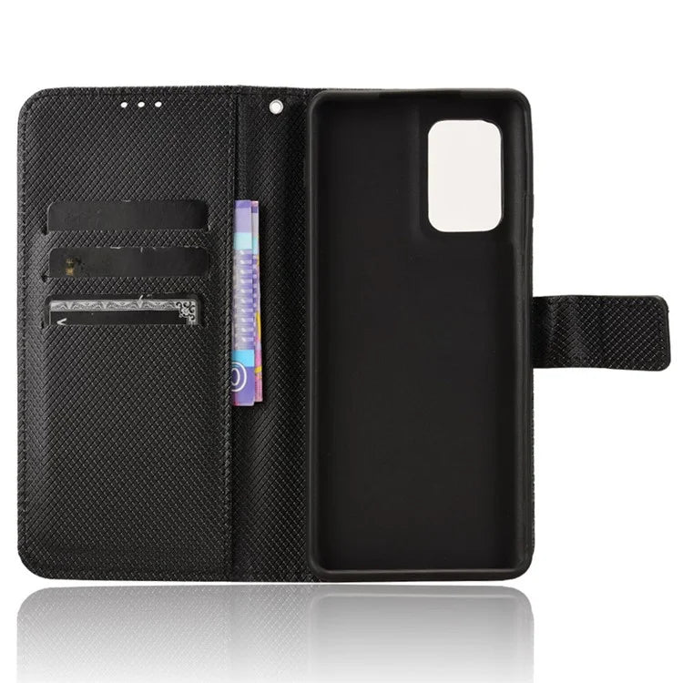 For Motorola Edge (2024) 5G Shockproof Case PU Leather Phone Cover Diamond Texture