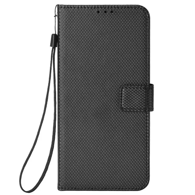 For Motorola Edge (2024) 5G Shockproof Case PU Leather Phone Cover Diamond Texture
