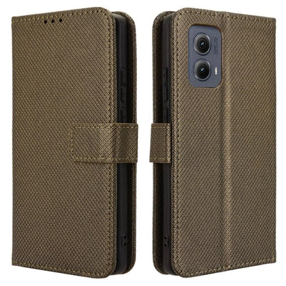 For Motorola Edge (2024) 5G Shockproof Case PU Leather Phone Cover Diamond Texture