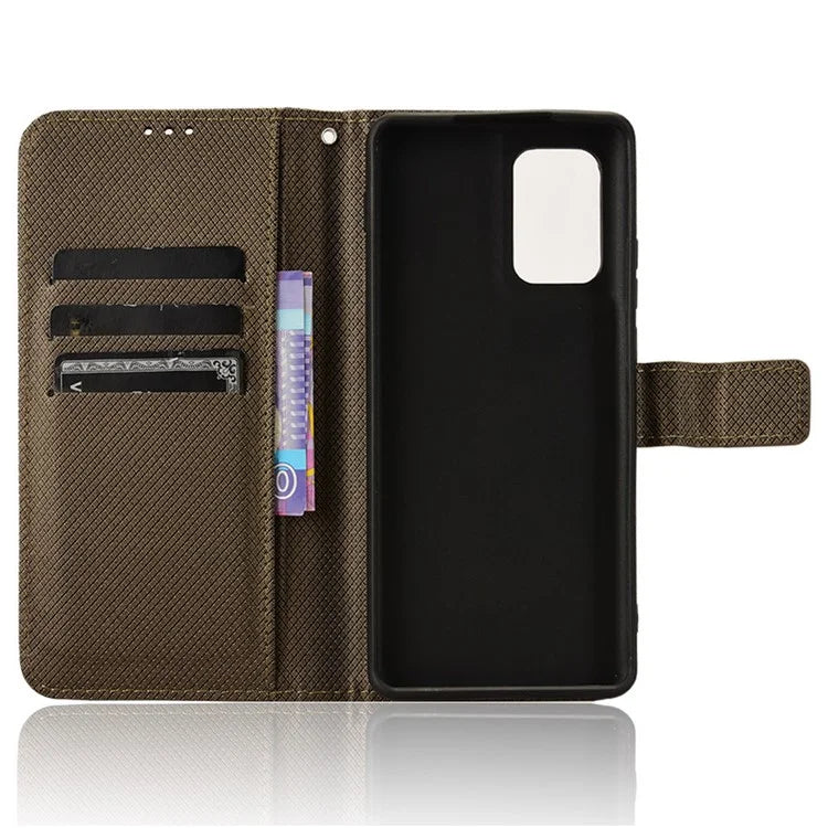 For Motorola Edge (2024) 5G Shockproof Case PU Leather Phone Cover Diamond Texture