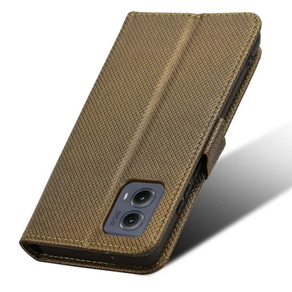 For Motorola Edge (2024) 5G Shockproof Case PU Leather Phone Cover Diamond Texture
