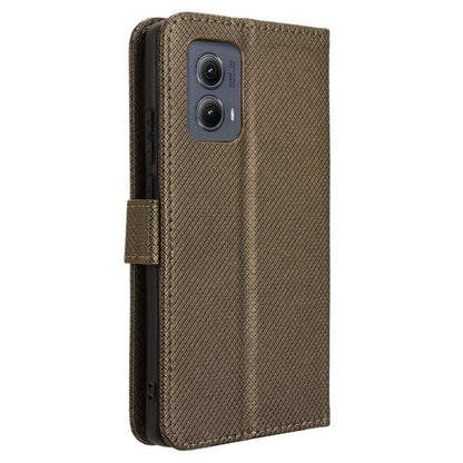 For Motorola Edge (2024) 5G Shockproof Case PU Leather Phone Cover Diamond Texture