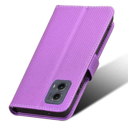For Motorola Edge (2024) 5G Shockproof Case PU Leather Phone Cover Diamond Texture