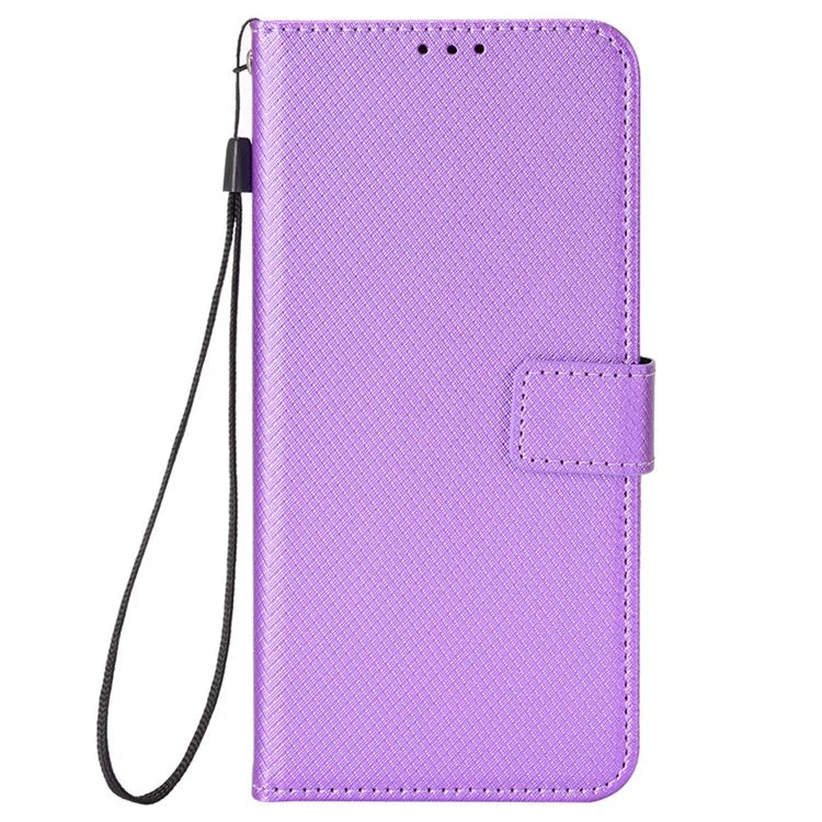 For Motorola Edge (2024) 5G Shockproof Case PU Leather Phone Cover Diamond Texture
