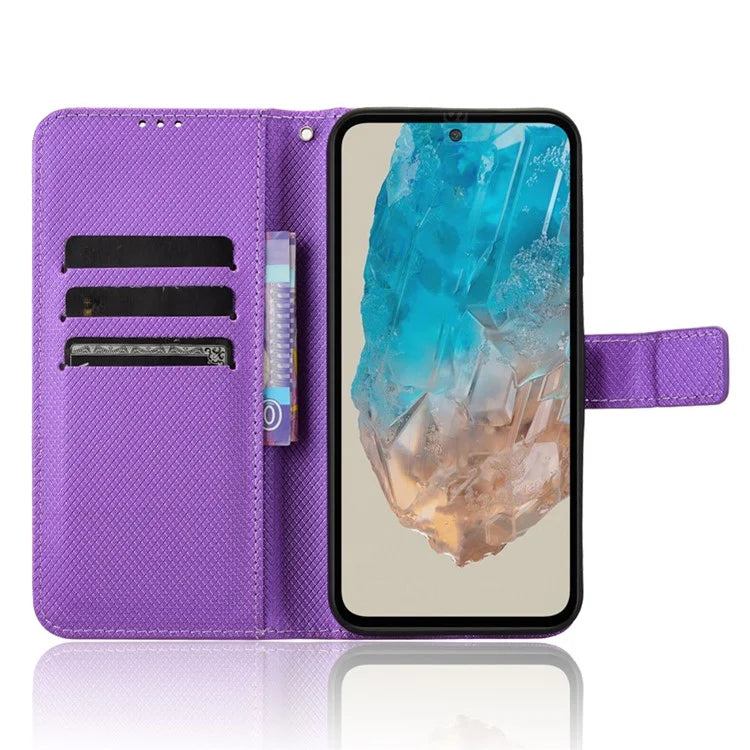 For Samsung Galaxy M35 5G Case Diamond Texture PU Leather Phone Cover