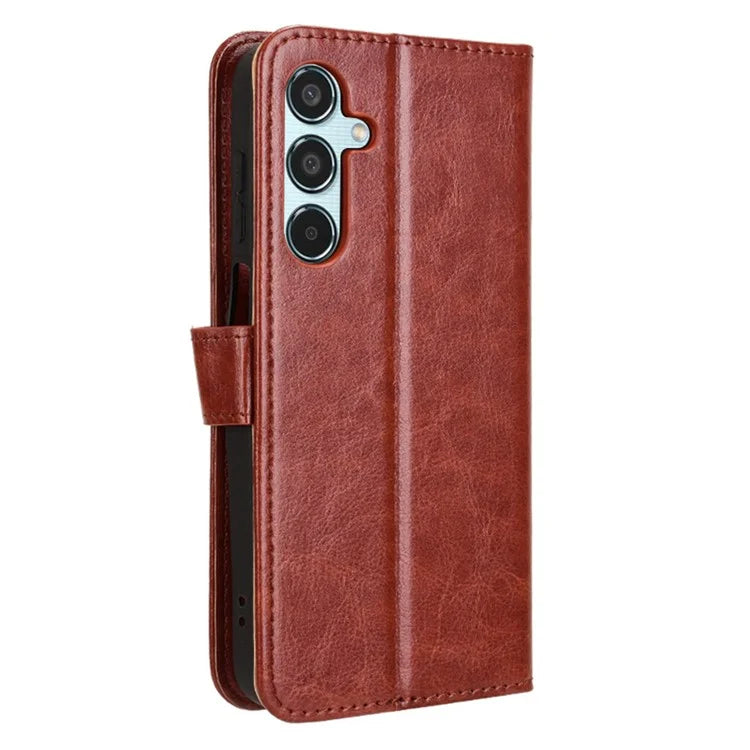 For Samsung Galaxy M35 5G Wallet Case Crazy Horse Texture Leather Stand Phone Cover