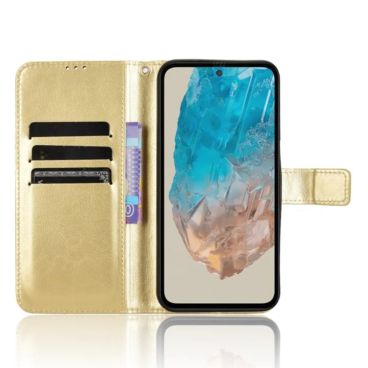 For Samsung Galaxy M35 5G Wallet Case Crazy Horse Texture Leather Stand Phone Cover