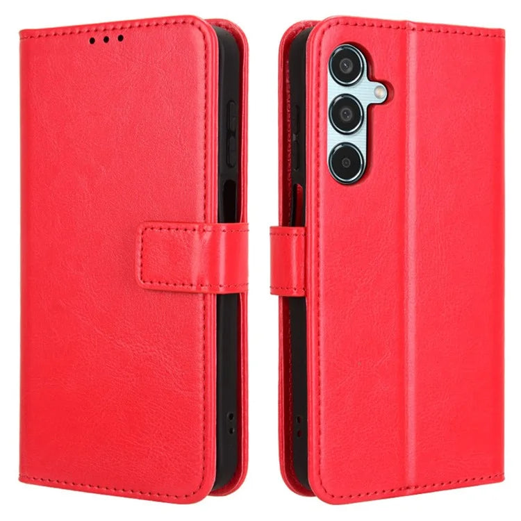 For Samsung Galaxy M35 5G Wallet Case Crazy Horse Texture Leather Stand Phone Cover