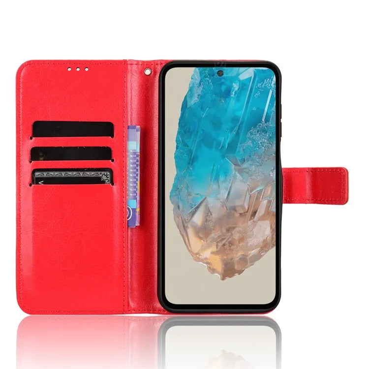 For Samsung Galaxy M35 5G Wallet Case Crazy Horse Texture Leather Stand Phone Cover