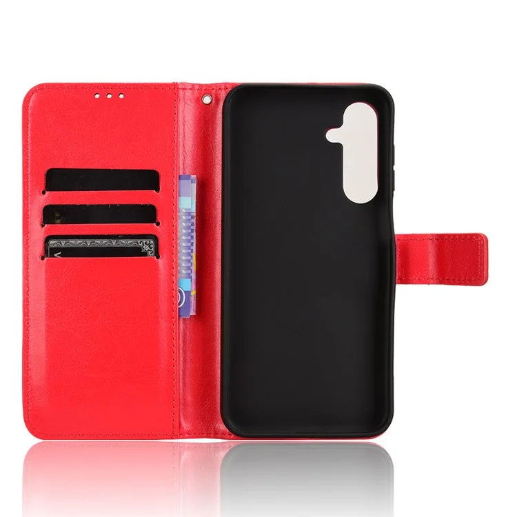 For Samsung Galaxy M35 5G Wallet Case Crazy Horse Texture Leather Stand Phone Cover