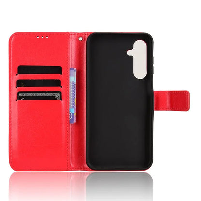 For Samsung Galaxy M35 5G Wallet Case Crazy Horse Texture Leather Stand Phone Cover