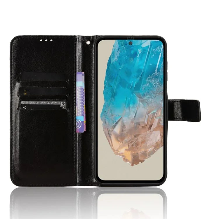 For Samsung Galaxy M35 5G Wallet Case Crazy Horse Texture Leather Stand Phone Cover