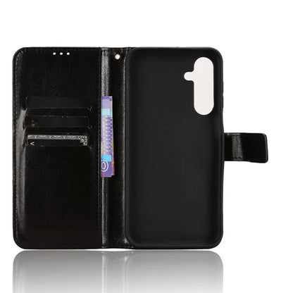For Samsung Galaxy M35 5G Wallet Case Crazy Horse Texture Leather Stand Phone Cover
