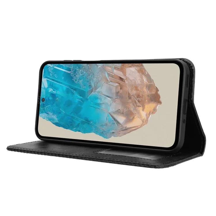 For Samsung Galaxy M35 5G Wallet Case Retro PU Leather Stand Phone Cover