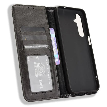 For Samsung Galaxy M35 5G Wallet Case Retro PU Leather Stand Phone Cover