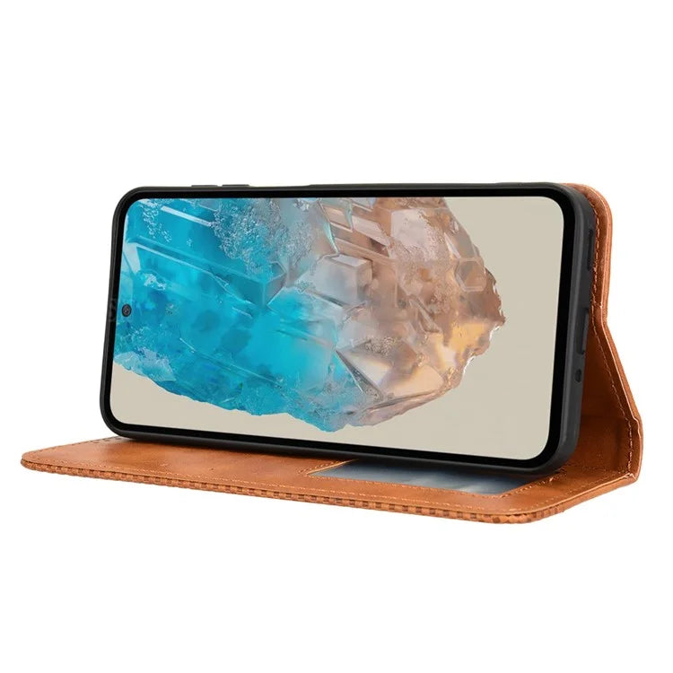 For Samsung Galaxy M35 5G Wallet Case Retro PU Leather Stand Phone Cover