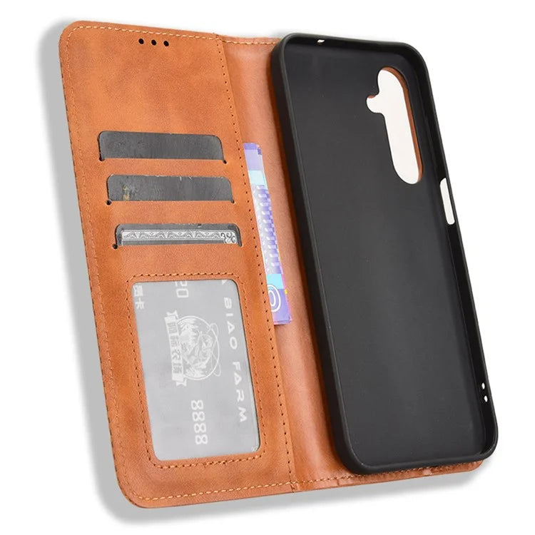 For Samsung Galaxy M35 5G Wallet Case Retro PU Leather Stand Phone Cover