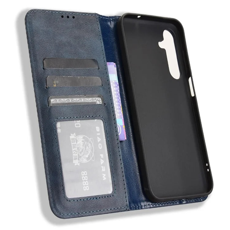 For Samsung Galaxy M35 5G Wallet Case Retro PU Leather Stand Phone Cover
