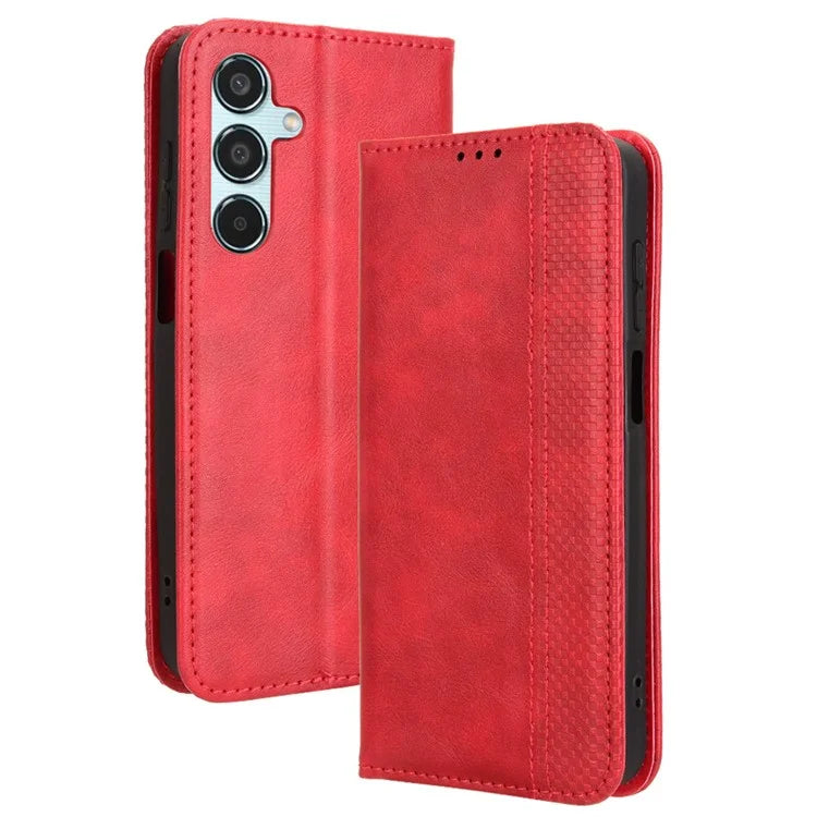 For Samsung Galaxy M35 5G Wallet Case Retro PU Leather Stand Phone Cover