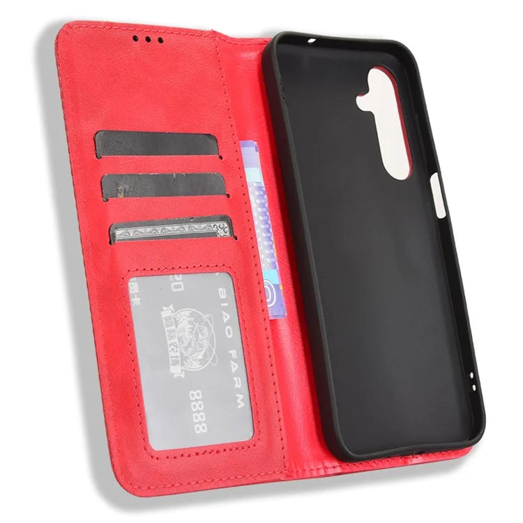 For Samsung Galaxy M35 5G Wallet Case Retro PU Leather Stand Phone Cover