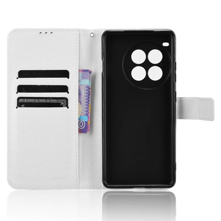 For OnePlus Ace 3 Pro 5G Phone Case Diamond Texture PU Leather Flip Cover